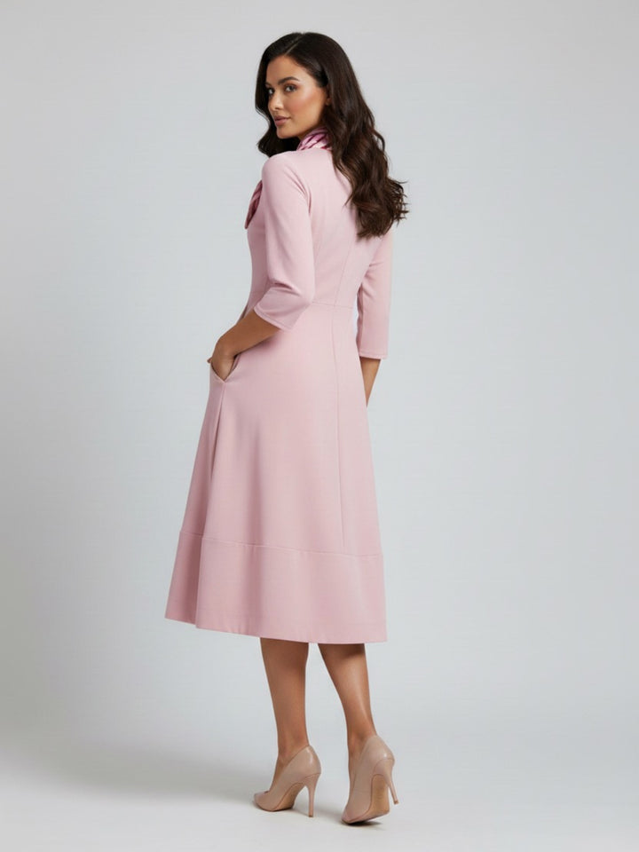Lil Jen Gia Dress With Neck Scarf In Pink-Nicola Ross