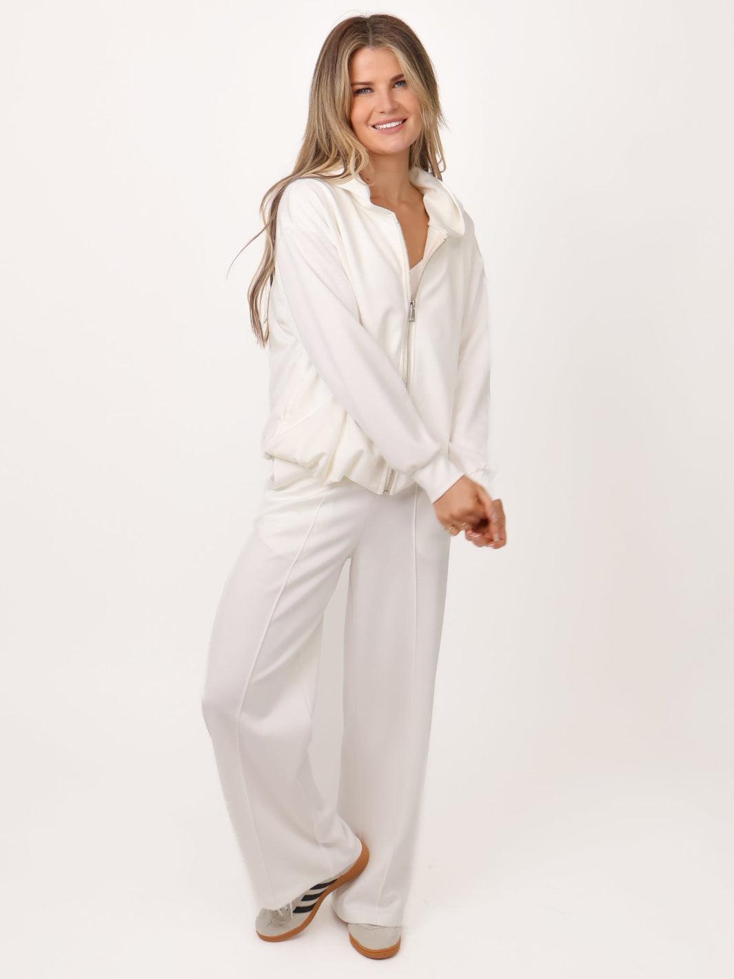 Lil Jen Harper Lounge Trousers In Cream-Nicola Ross