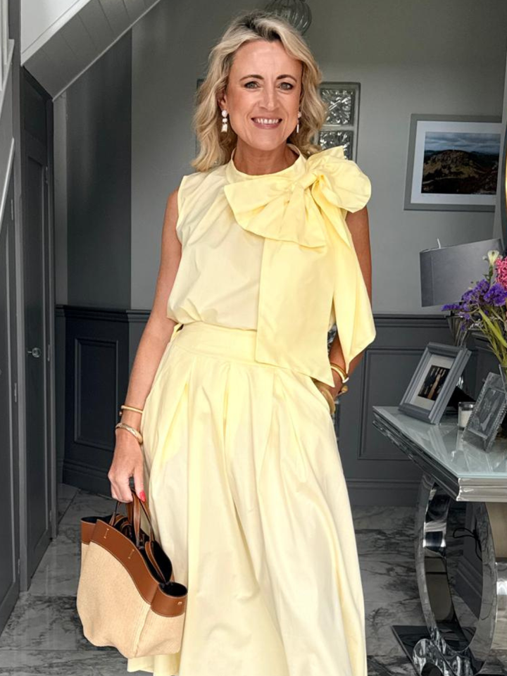 Lil Jen Iris Cotton Top In Lemon-Nicola Ross