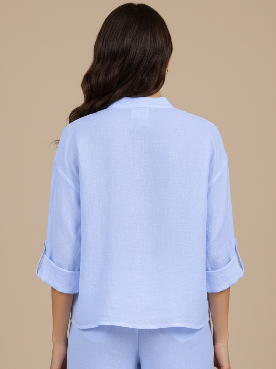 Lil Jen Isabella Linen Top In Blue-Nicola Ross