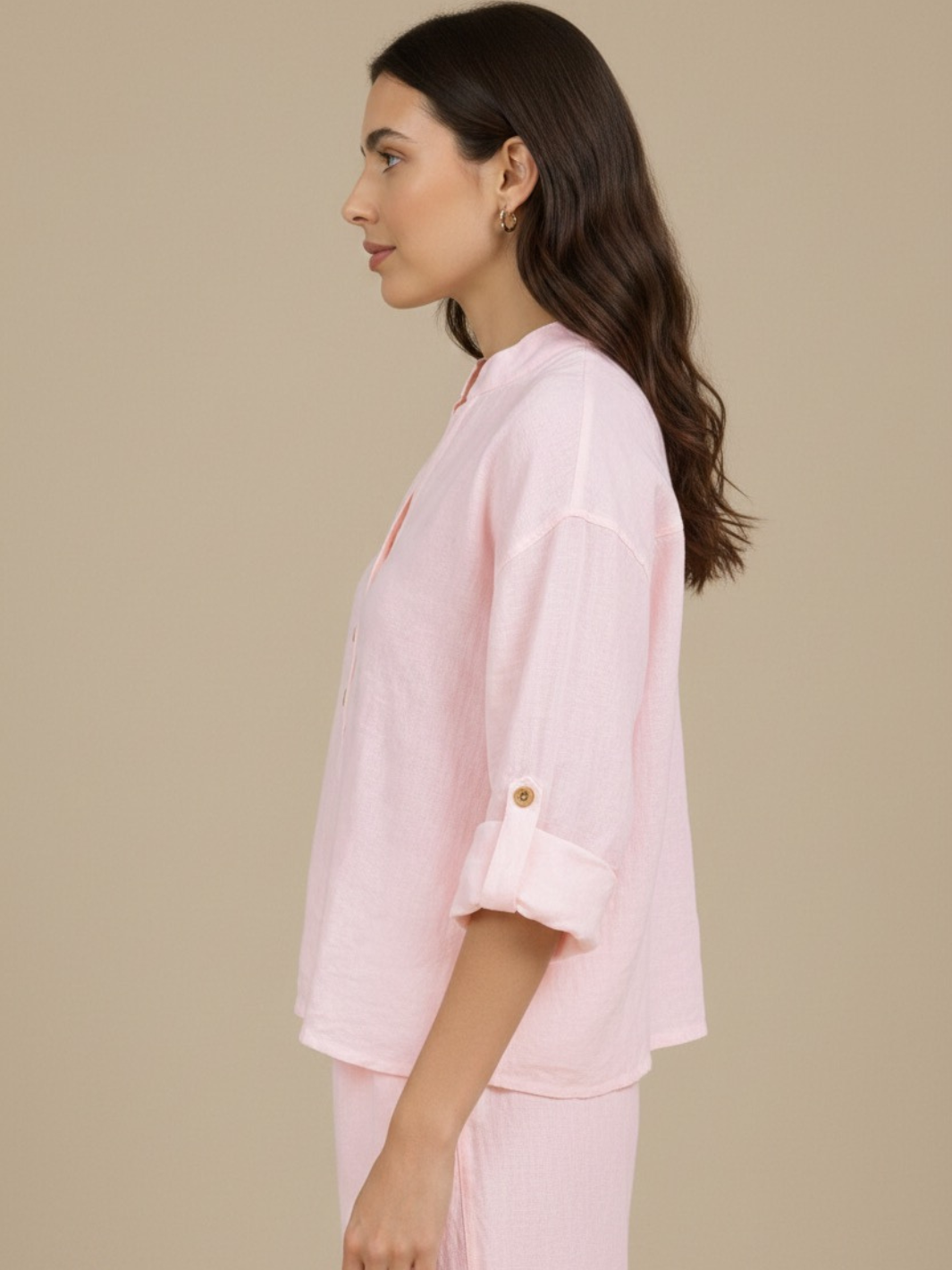 Lil Jen Isabella Linen Top In Pink-Nicola Ross