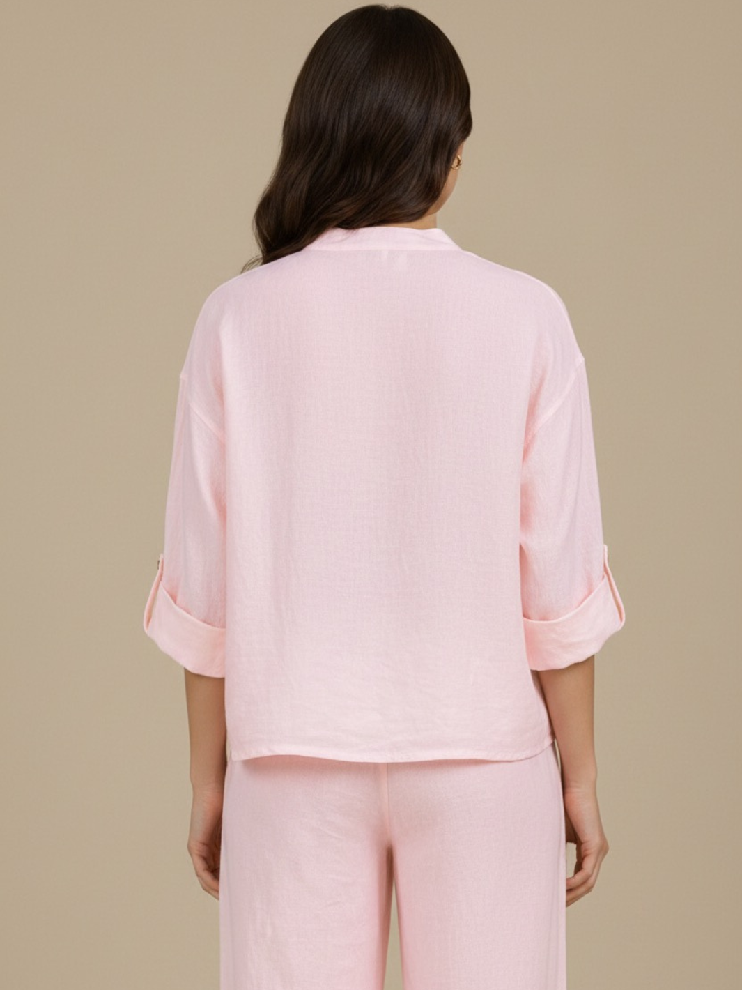 Lil Jen Isabella Linen Top In Pink-Nicola Ross