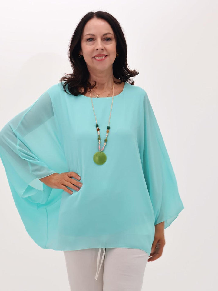 Lil Jen Lily Cape Top In Blue-Nicola Ross