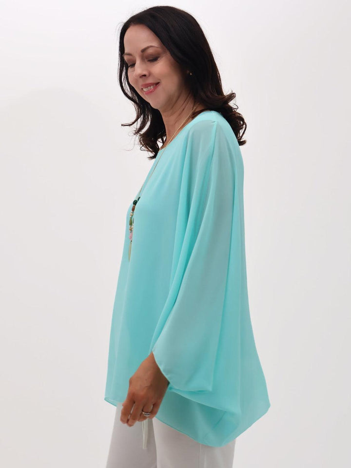 Lil Jen Lily Cape Top In Blue-Nicola Ross