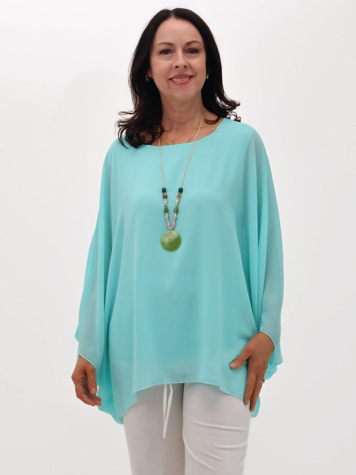 Lil Jen Lily Cape Top In Blue-Nicola Ross