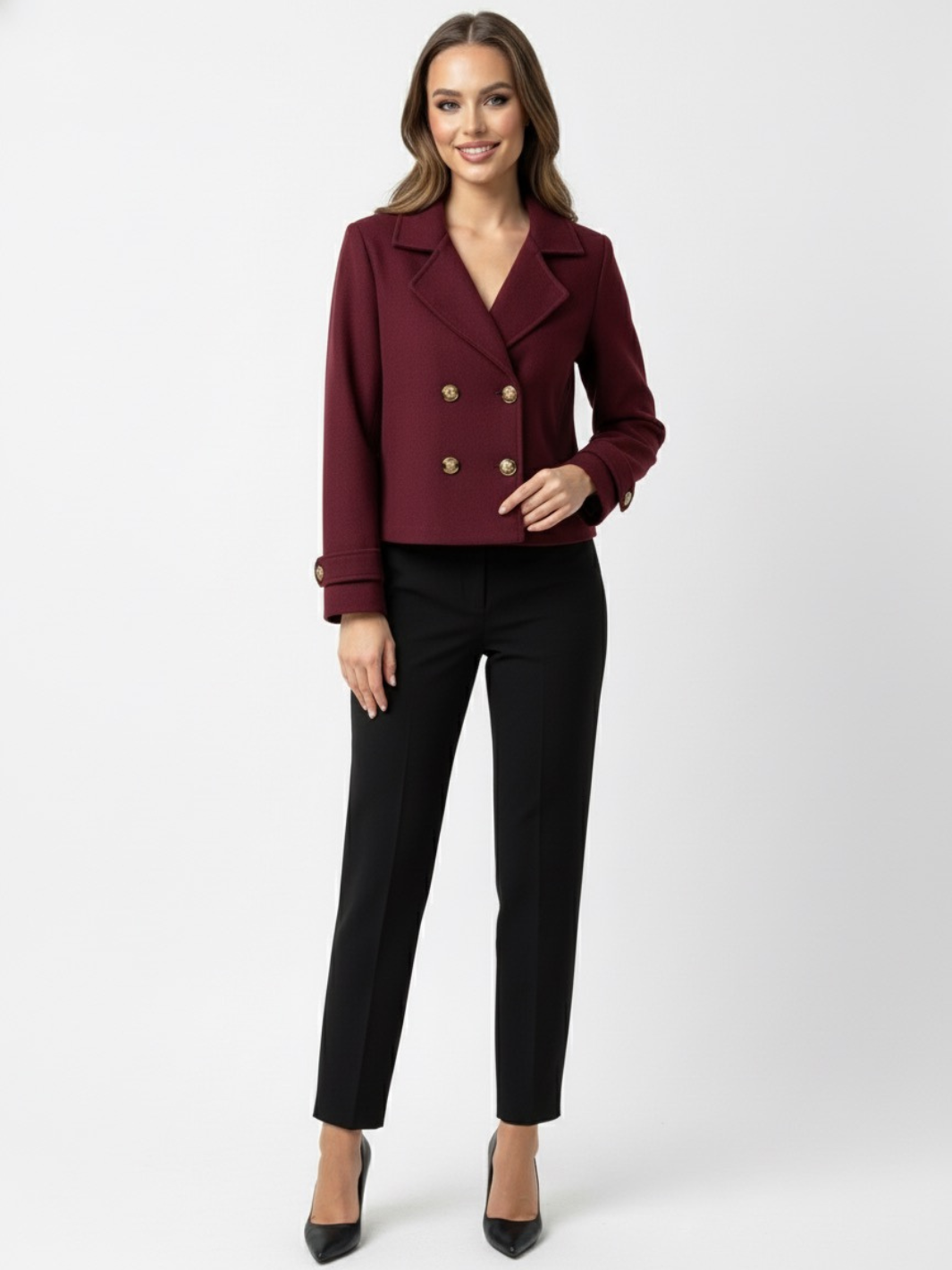 Lil Jen Marina Coat In Burgundy-Nicola Ross