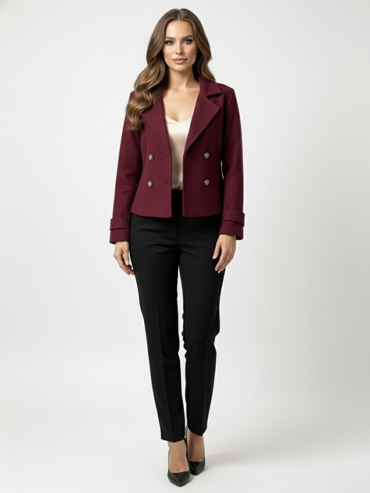 Lil Jen Marina Coat In Burgundy-Nicola Ross