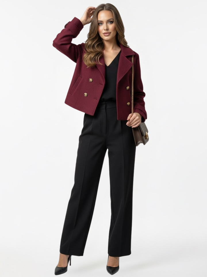 Lil Jen Marina Coat In Burgundy-Nicola Ross