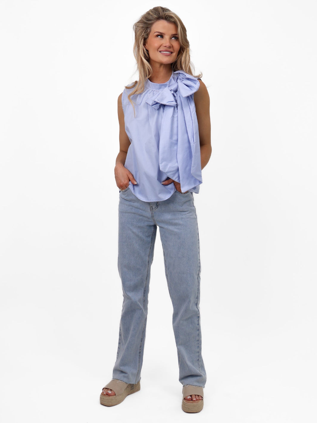 Lil Jen Molly Sleeveless Top In Blue-Nicola Ross