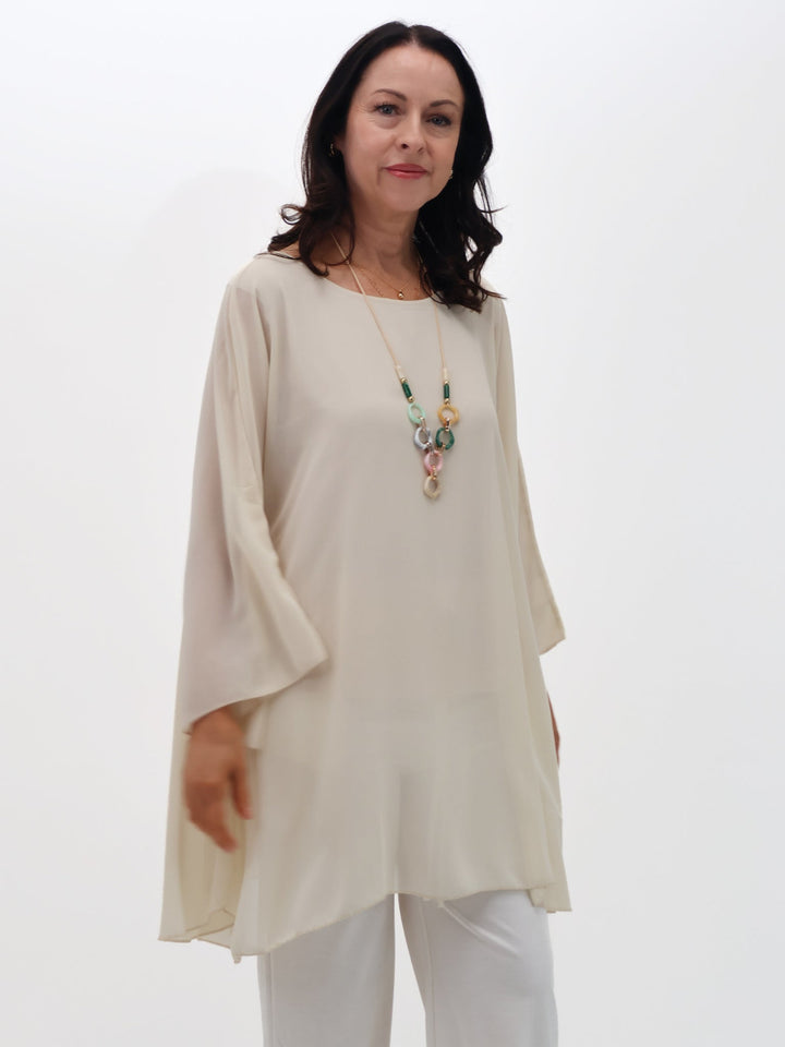 Lil Jen Paula Cape Top In Beige-Nicola Ross