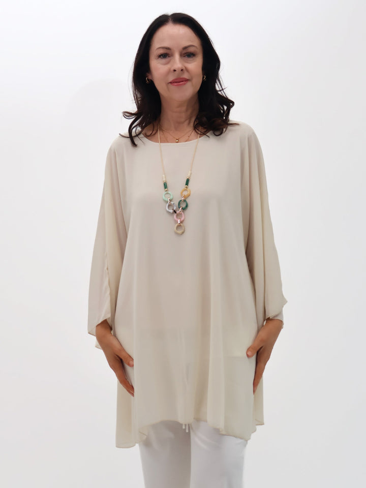 Lil Jen Paula Cape Top In Beige-Nicola Ross
