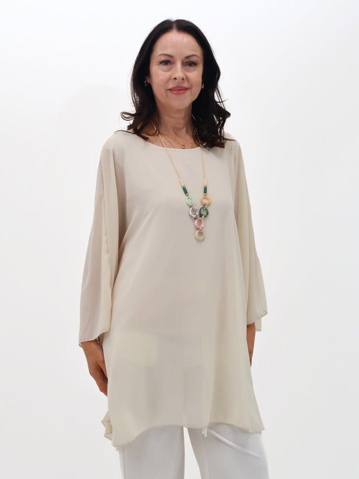Lil Jen Paula Cape Top In Beige-Nicola Ross