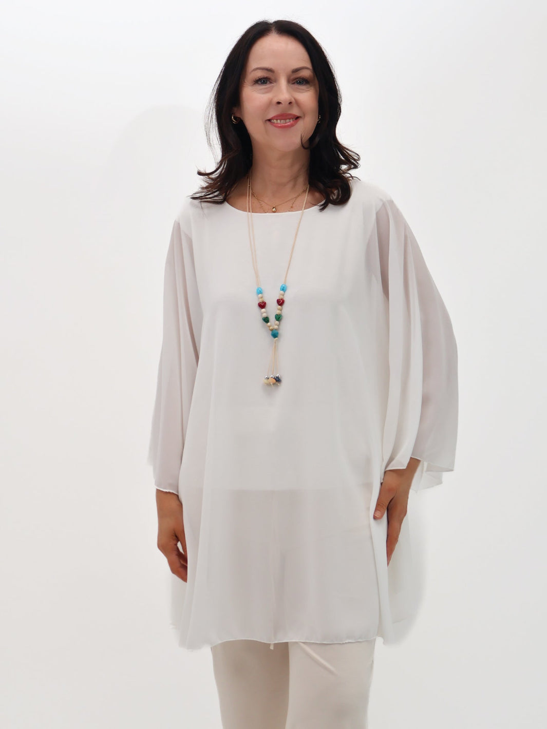 Lil Jen Paula Cape Top In Cream-Nicola Ross