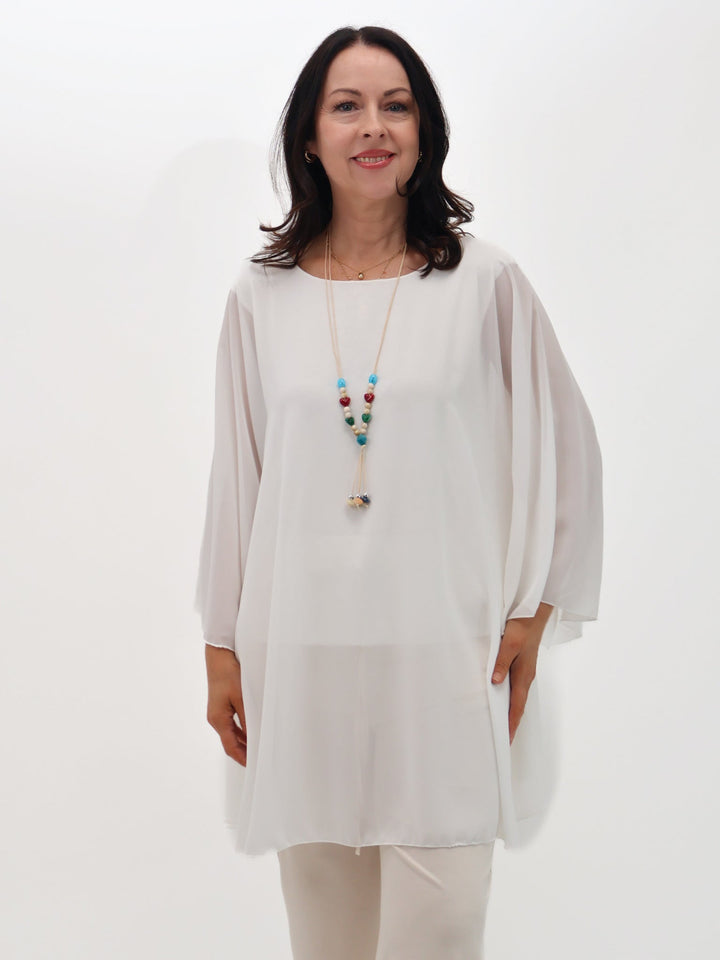 Lil Jen Paula Cape Top In Cream-Nicola Ross
