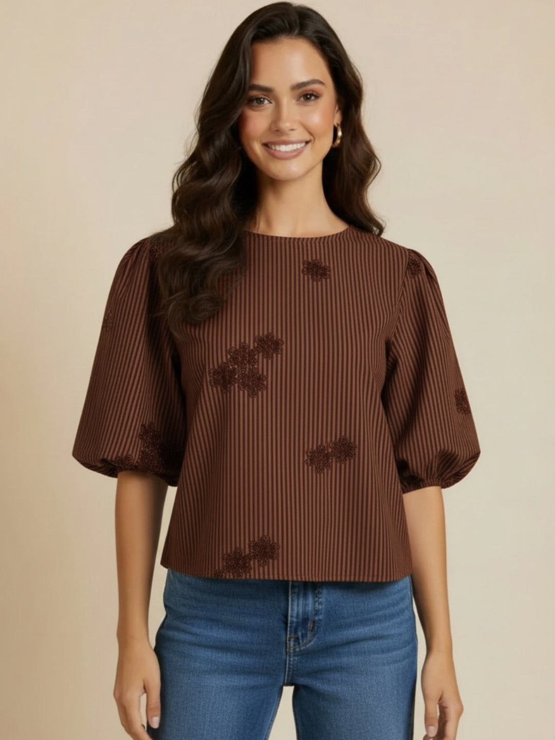 Lil Jen Reese Bow Top In Chocolate Brown-Nicola Ross