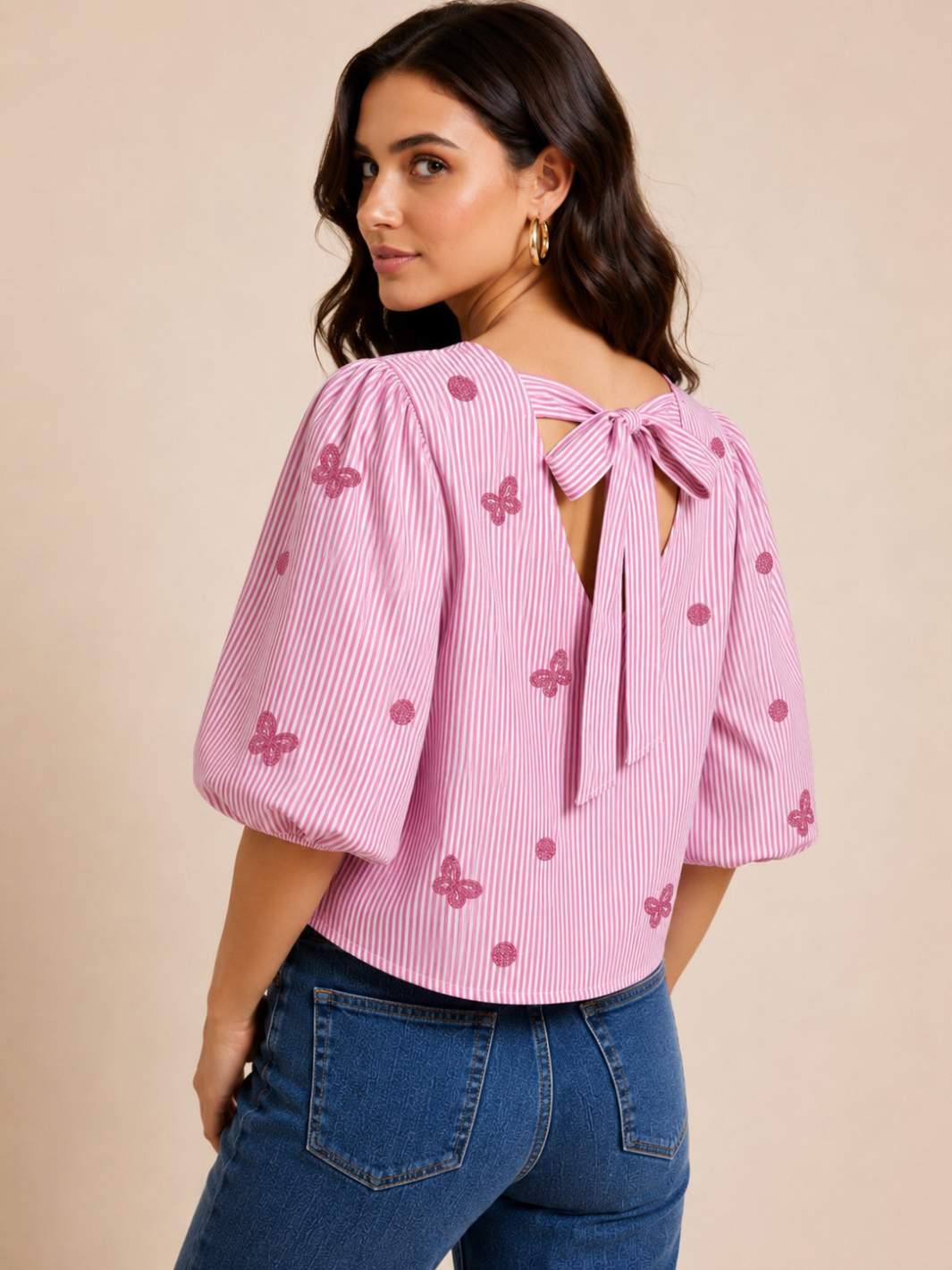 Lil Jen Reese Bow Top In Pink-Nicola Ross