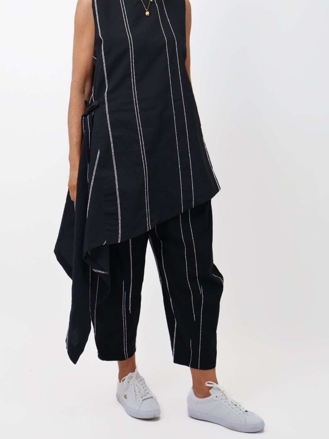 Lil Jen Stella Trousers In Black Stripe-Nicola Ross