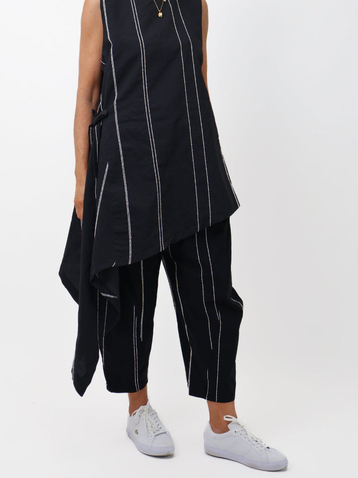 Lil Jen Stella Trousers In Black Stripe-Nicola Ross