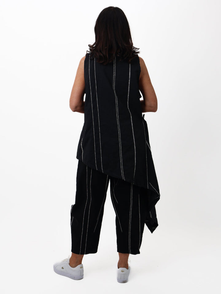 Lil Jen Stella Trousers In Black Stripe-Nicola Ross