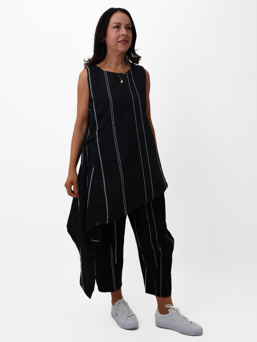 Lil Jen Stella Trousers In Black Stripe-Nicola Ross
