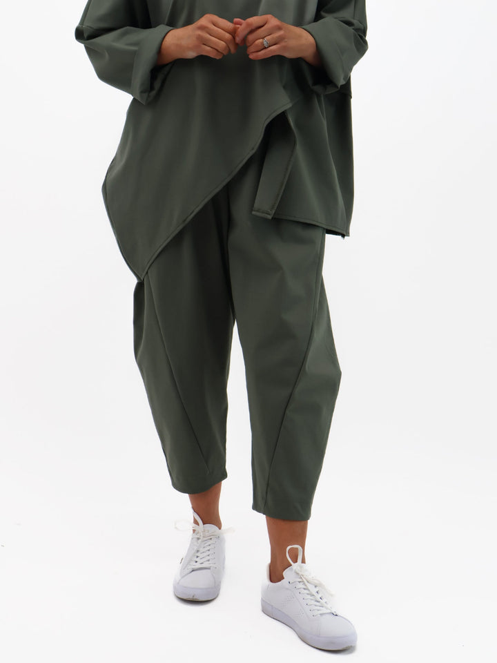 Lil Jen Stella Trousers In Khaki-Nicola Ross