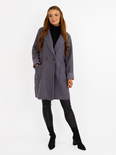 Lil Jen Teddy Coat In Grey-Nicola Ross