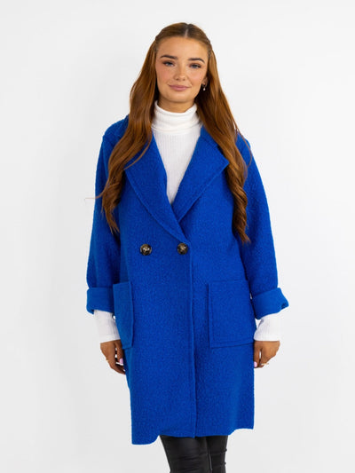 Lil Jen Teddy Coat In Royal Blue-Nicola Ross