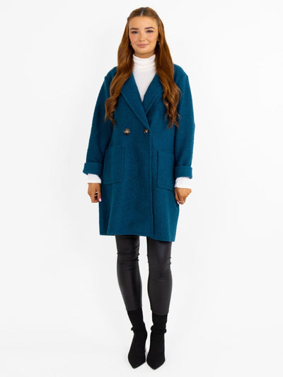 Lil Jen Teddy Coat In Teal-Nicola Ross