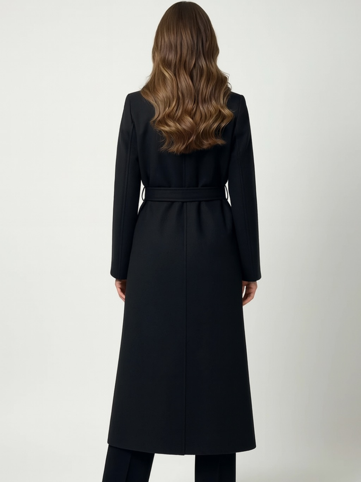 Lil Jen Valeria Belted Coat In Black-Nicola Ross