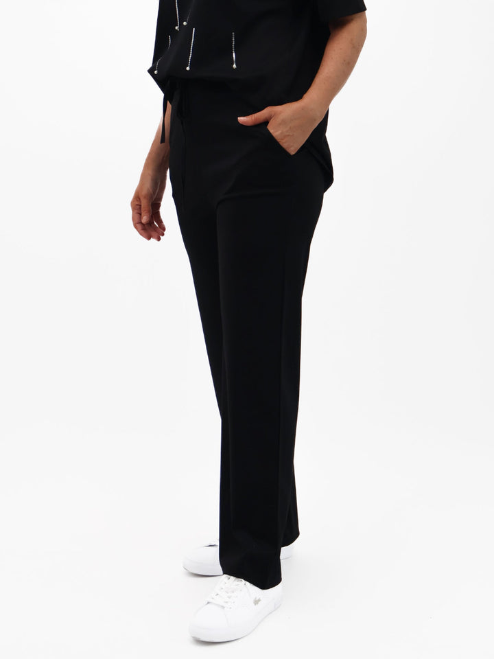 Lil Jen Willow Wide Leg Trousers In Black-Nicola Ross