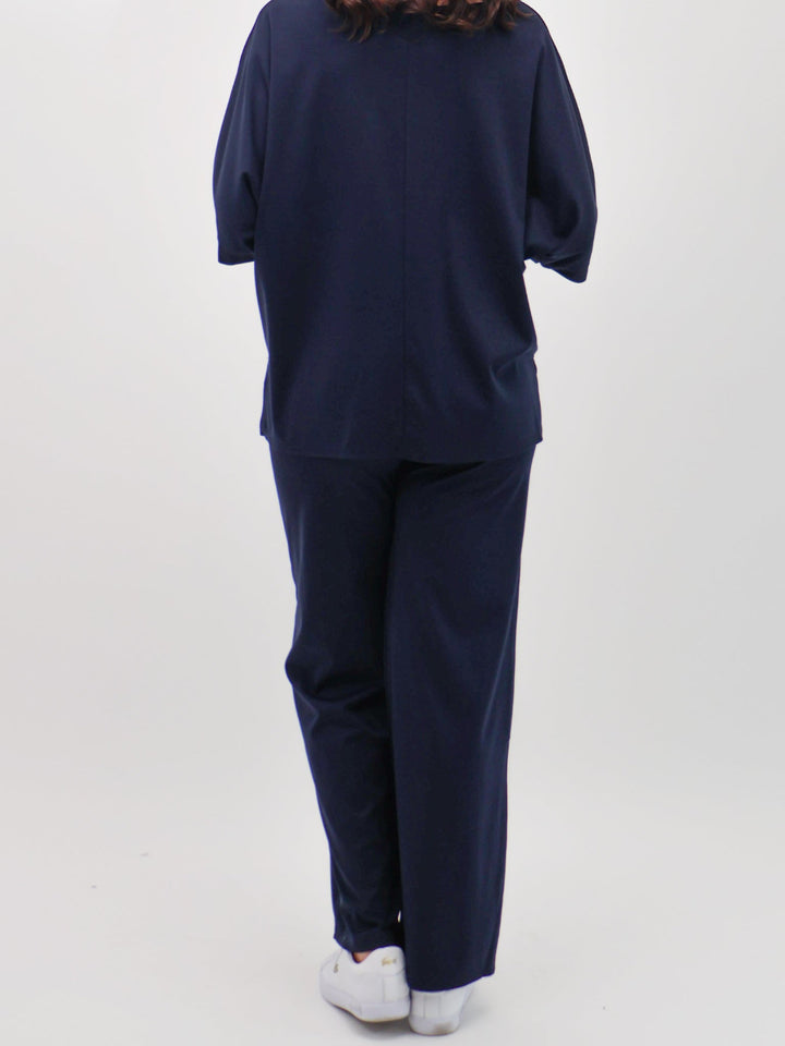 Lil Jen Willow Wide Leg Trousers In Navy-Nicola Ross
