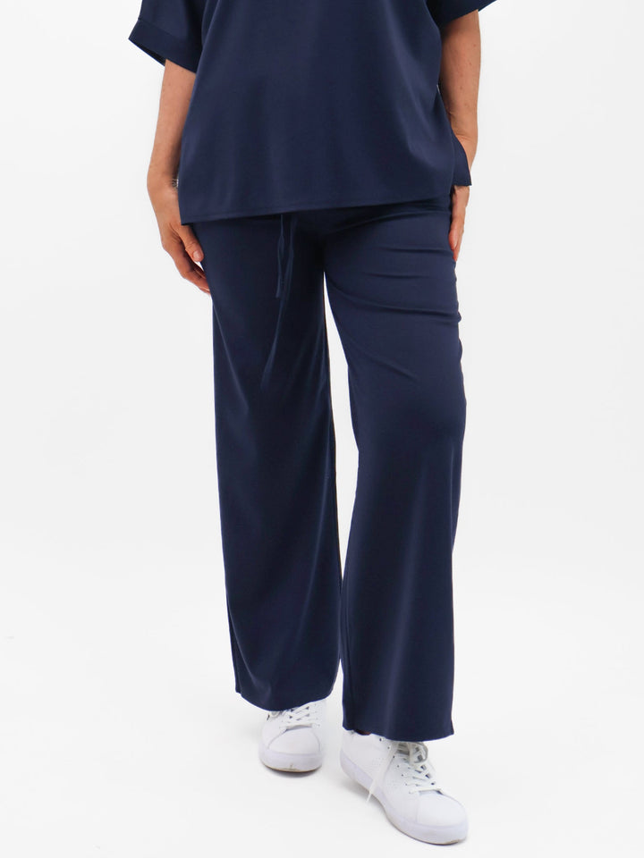 Lil Jen Willow Wide Leg Trousers In Navy-Nicola Ross