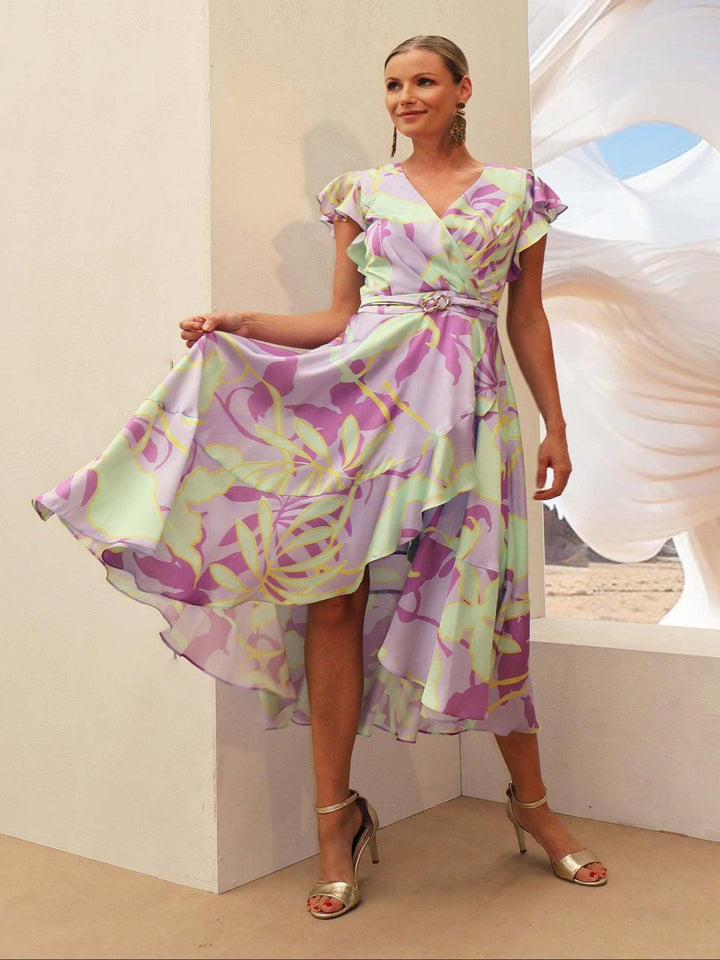 Linea Raffaeli Dress In Lilac Floral Print-Mother of the bride- mother of the groom -Nicola Ross