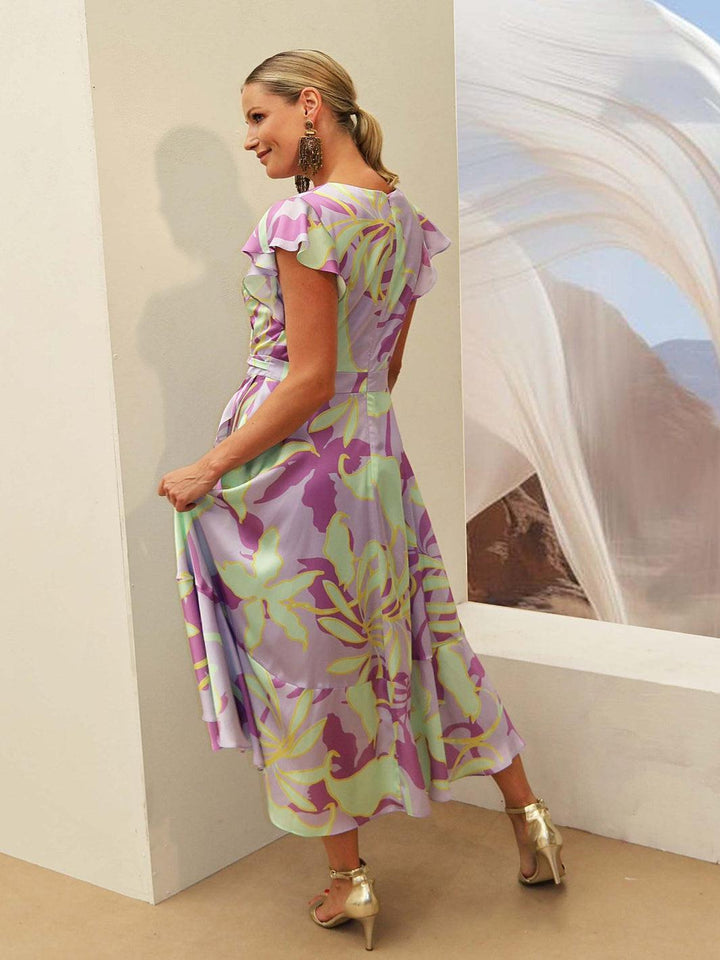 Linea Raffaeli Dress In Lilac Floral Print-Mother of the bride- mother of the groom -Nicola Ross