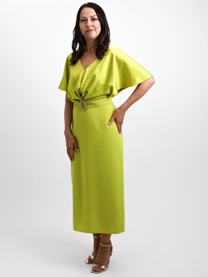 Linea Raffaeli Dress In Lime Green-Mother of the bride- mother of the groom -Nicola Ross