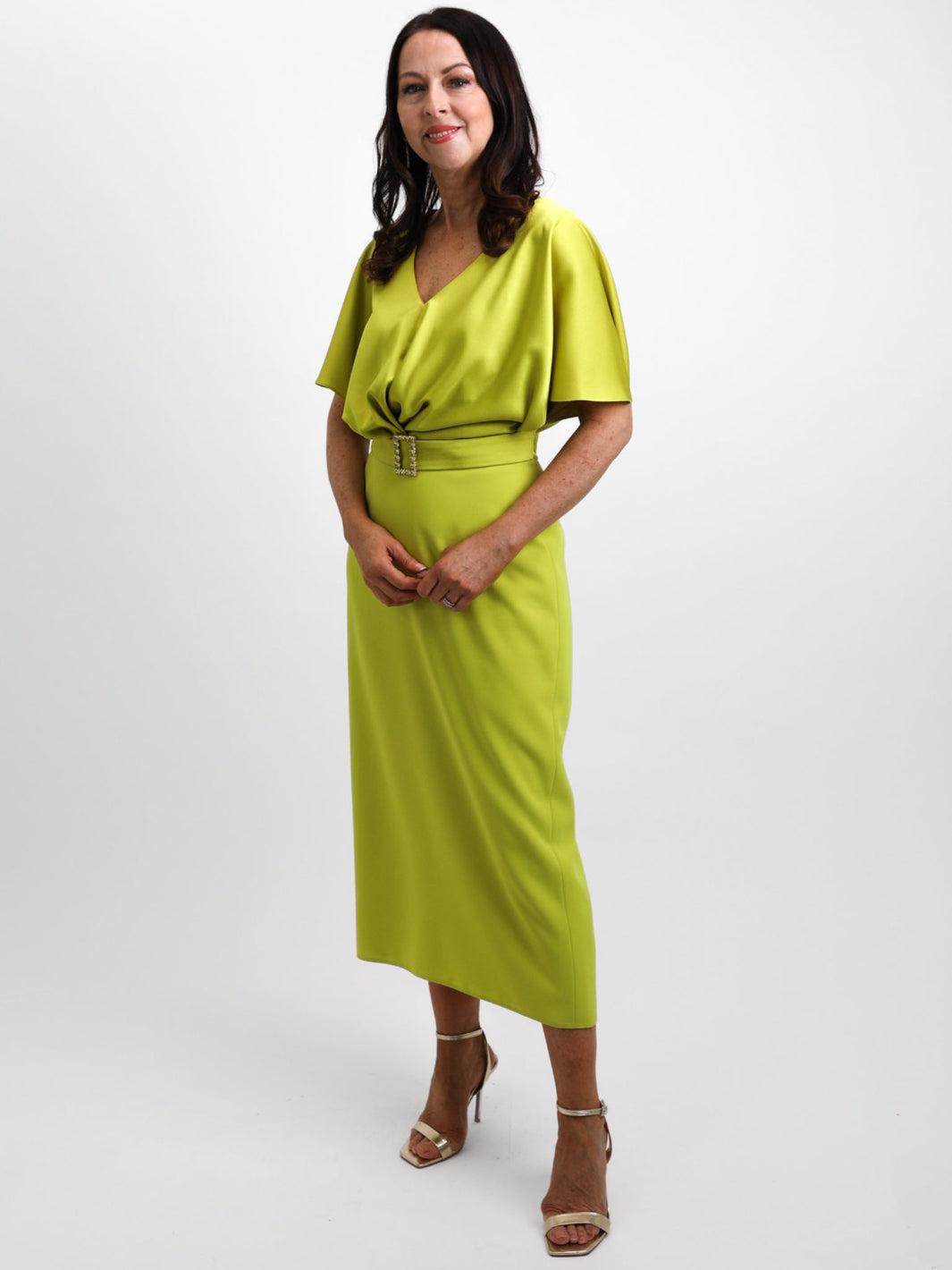 Linea Raffaeli Dress In Lime Green-Mother of the bride- mother of the groom -Nicola Ross