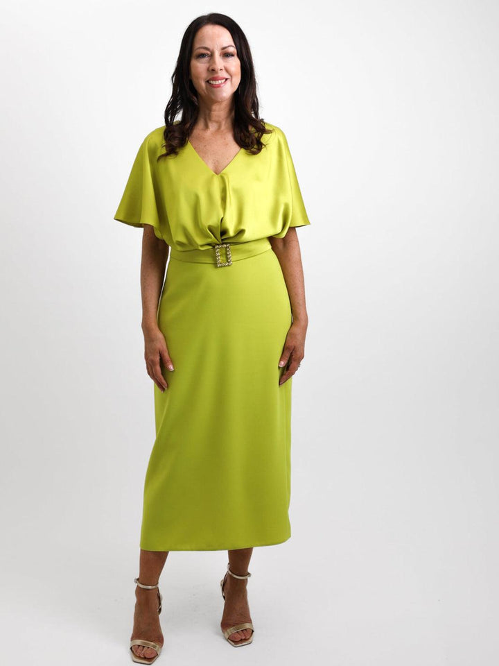 Linea Raffaeli Dress In Lime Green-Mother of the bride- mother of the groom -Nicola Ross