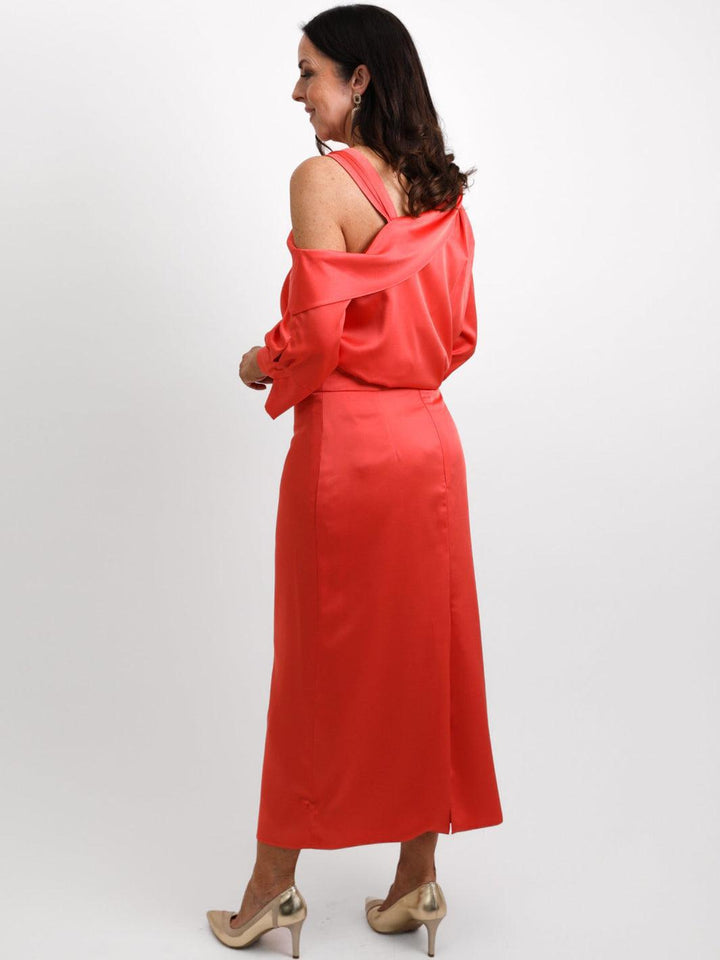 Linea Raffaeli Two Piece Skirt & Top In Coral-Mother of the bride- mother of the groom -Nicola Ross