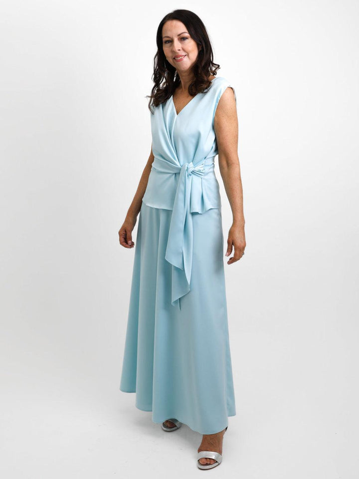 Linea Raffaeli Two Piece Skirt & Top In Sky Blue-Mother of the bride- mother of the groom -Nicola Ross