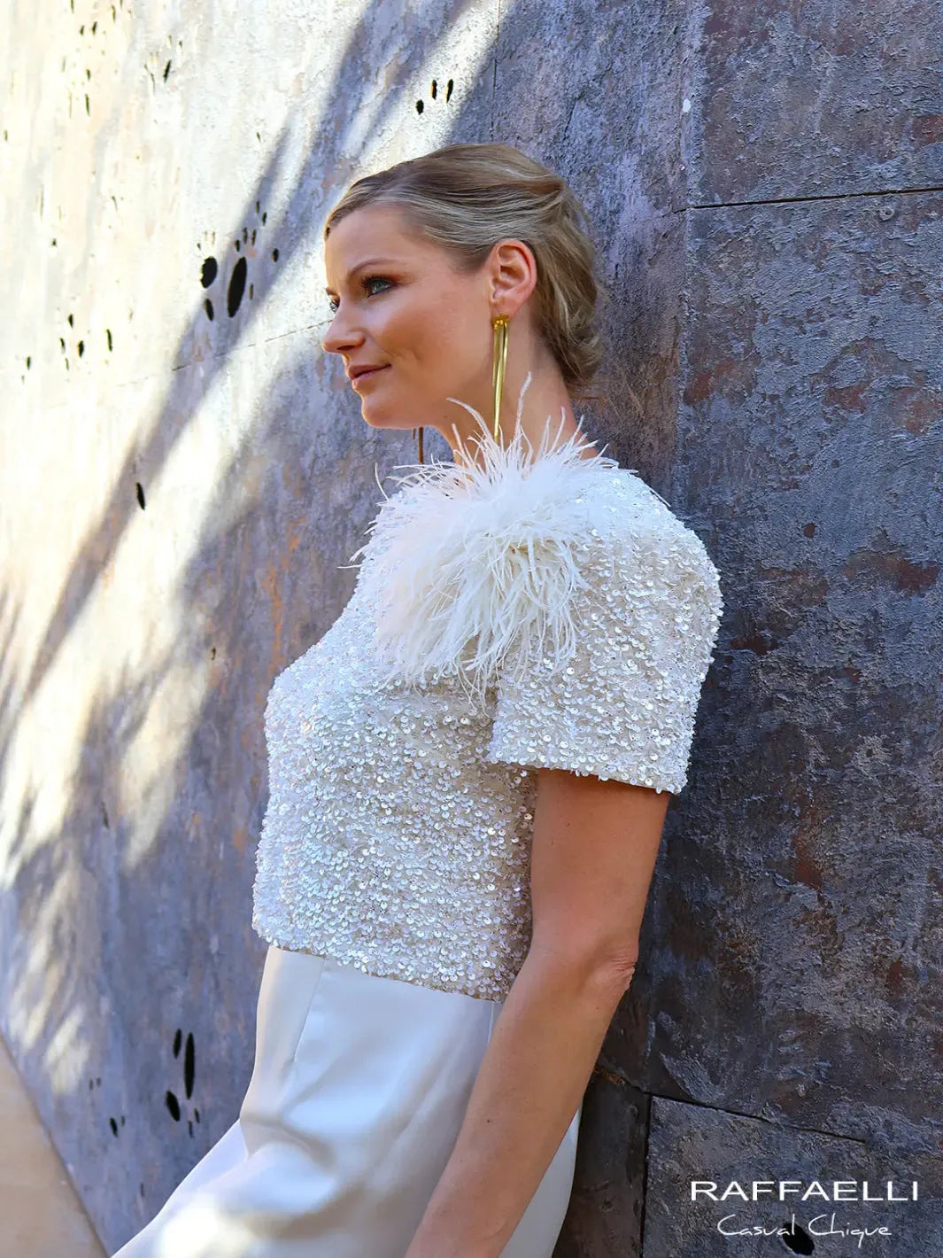 Linea Raffaeli Two Piece Skirt & Top Ivory/Gold-Mother of the bride- mother of the groom -Nicola Ross
