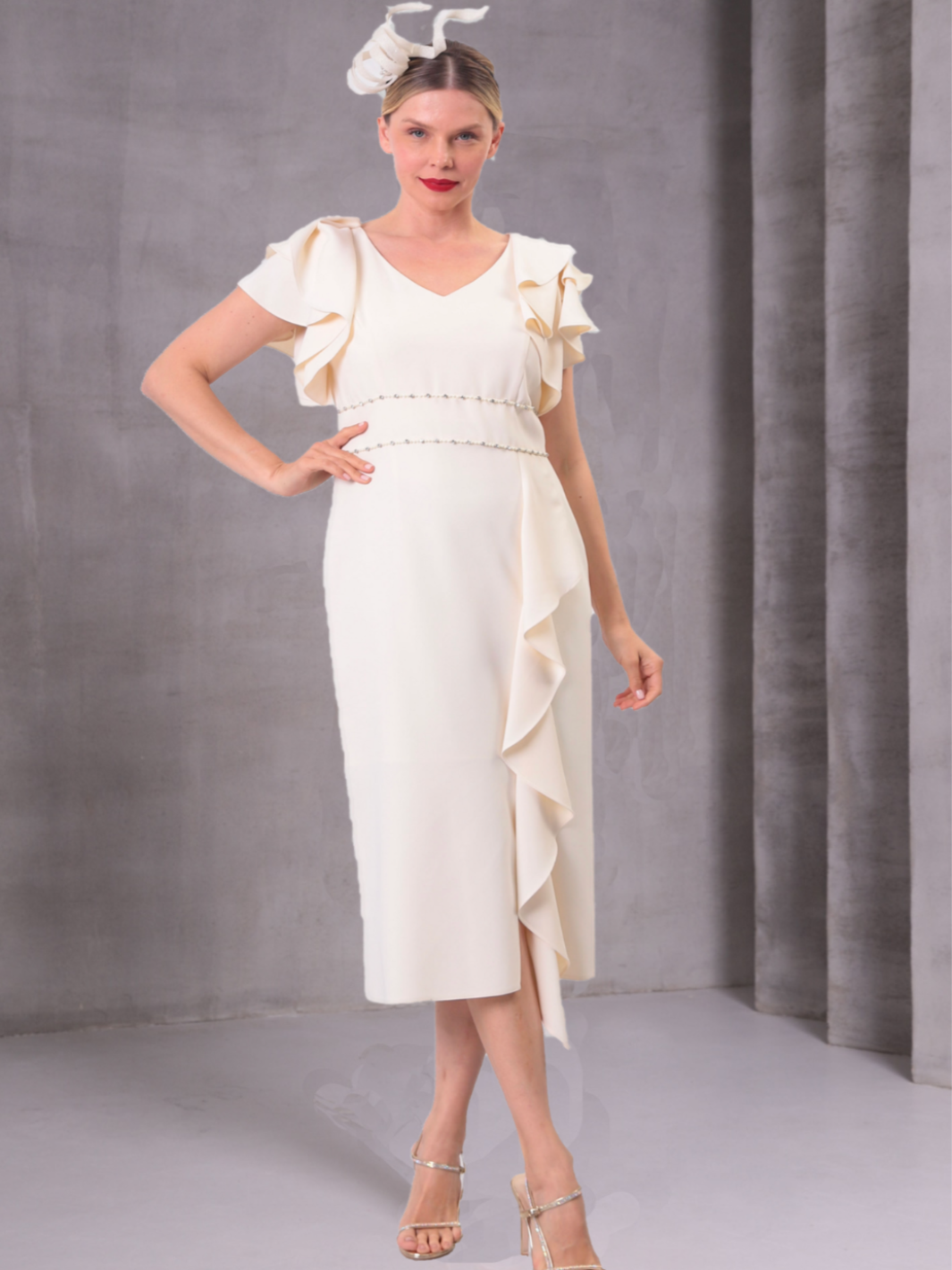 Lizabella Dress 2185-40 In Buttercream-Mother of the bride- mother of the groom -Nicola Ross