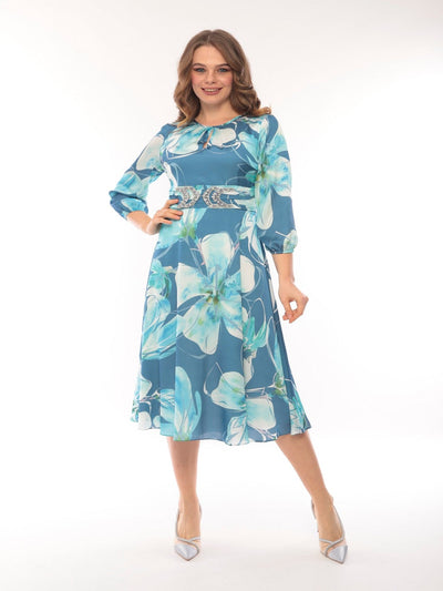 Lizabella Dress 2751 In Blue Print-Mother of the bride- mother of the groom -Nicola Ross