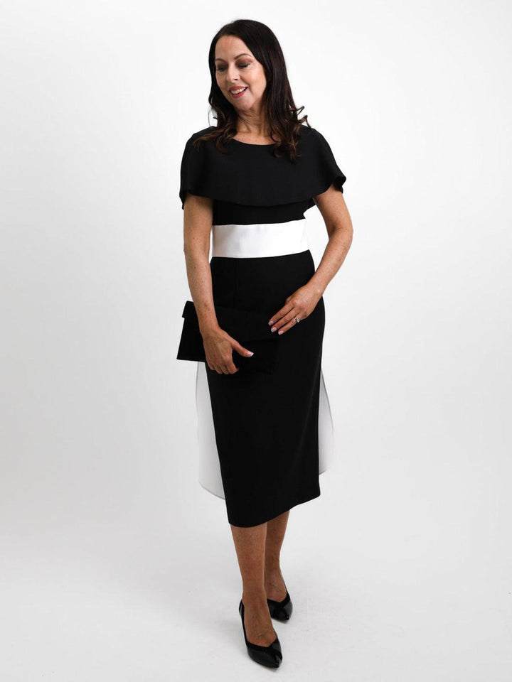 Lizabella Dress With Bow 2065 In Black/White-Mother of the bride- mother of the groom -Nicola Ross