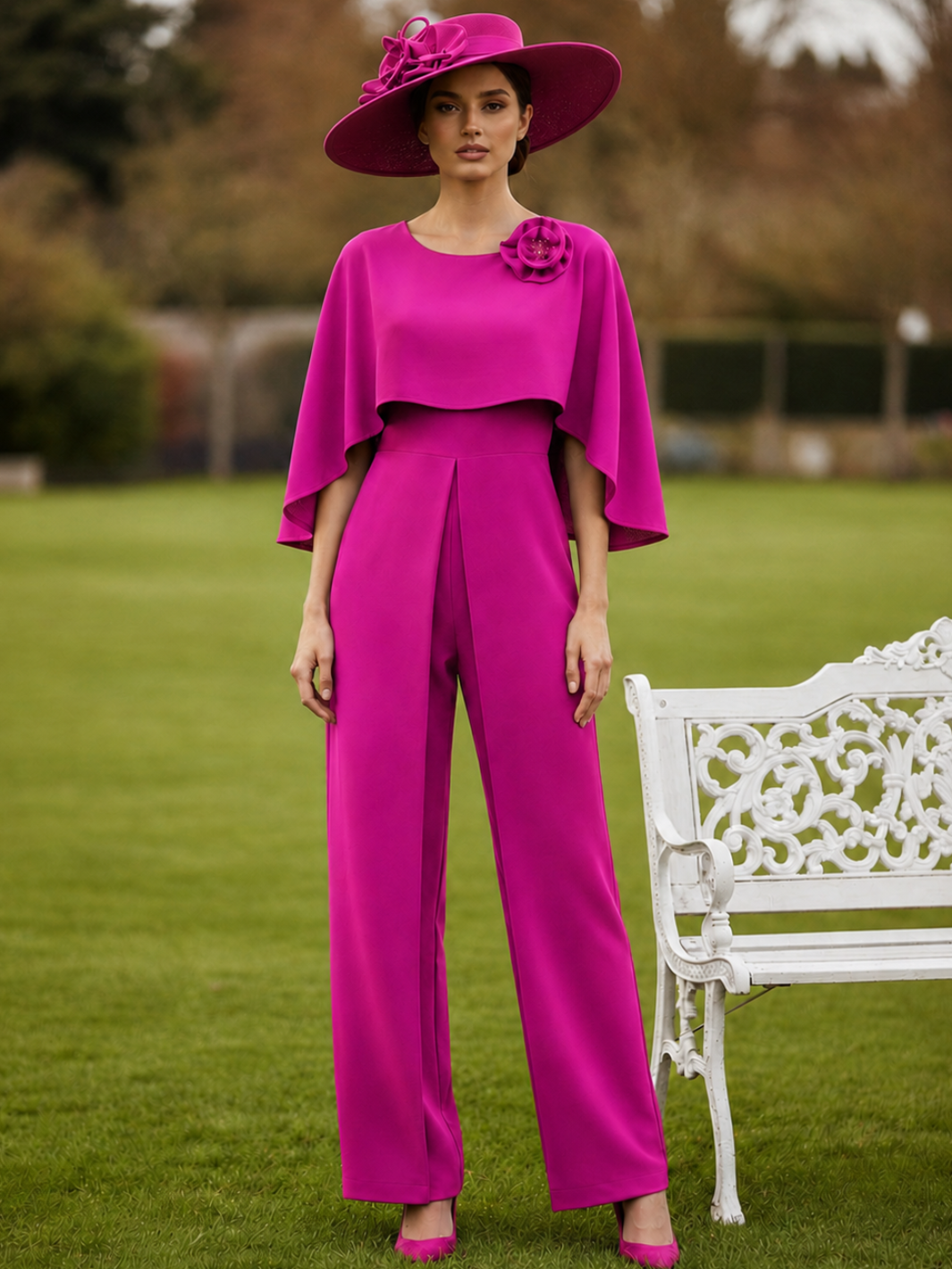 Lizabella Jumpsuit In Fuschia 5114-40-Mother of the bride- mother of the groom -Nicola Ross