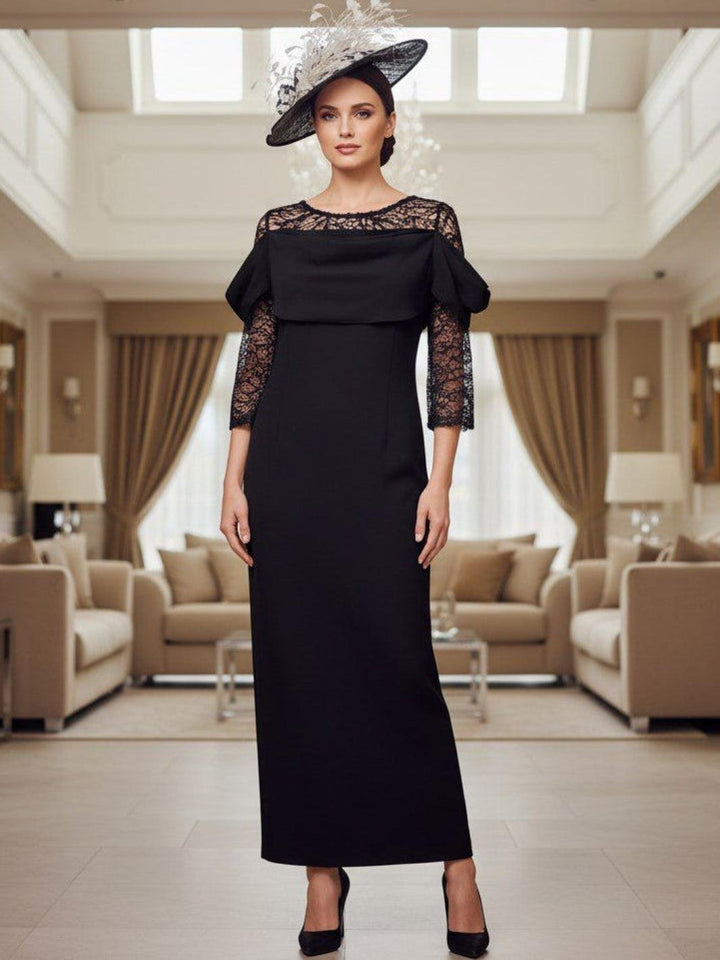 Lizabella Midi Dress In Black 2517-40-Mother of the bride- mother of the groom -Nicola Ross