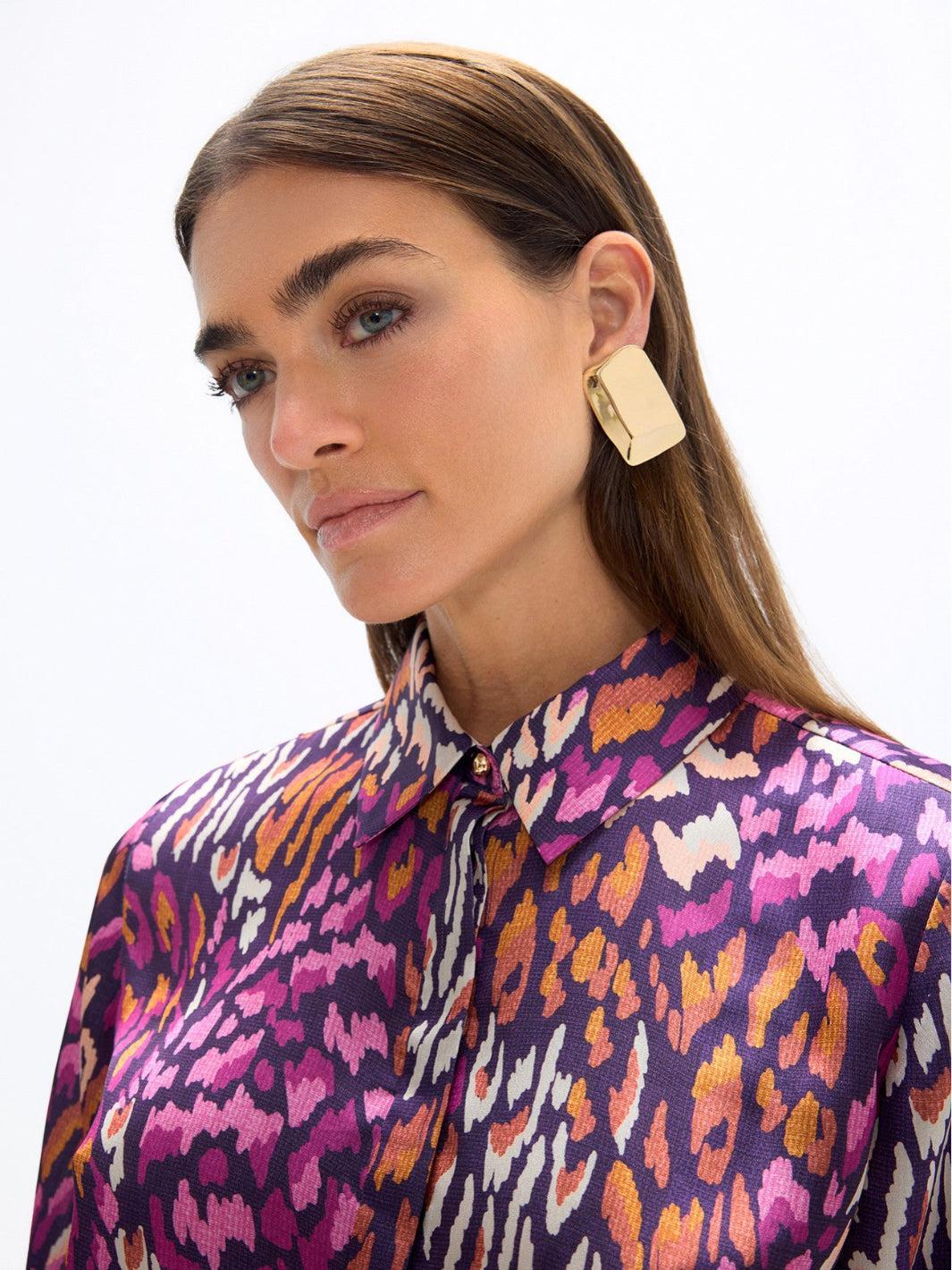 Lola Casademunt Animal Print Shirt In Purple 2615020-Nicola Ross