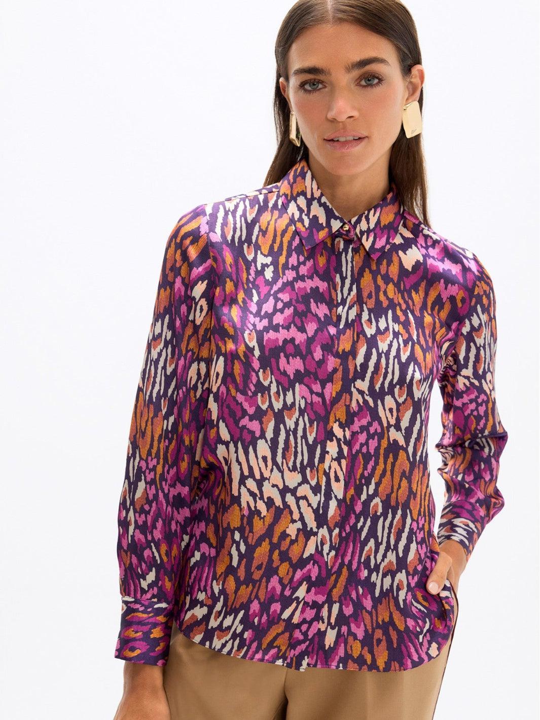 Lola Casademunt Animal Print Shirt In Purple 2615020-Nicola Ross