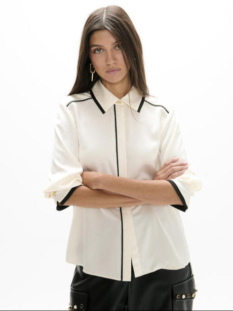 Lola Casademunt Blouse In Cream/Black 2615010-Nicola Ross