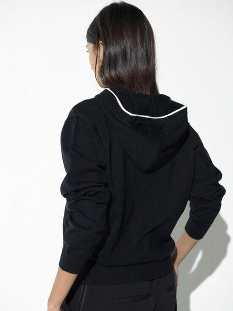Lola Casademunt Embellished Hooded Knit In Black 2611004-Nicola Ross