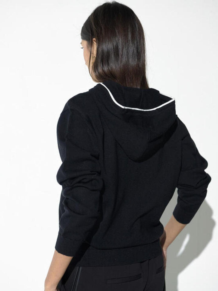 Lola Casademunt Embellished Hooded Knit In Black 2611004-Nicola Ross